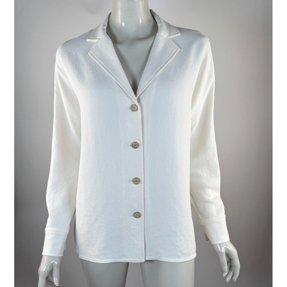 Aritzia Wilfred Freeform Relaxed Button Up Shirt‎ Women XS EUC Long Sleeve Ivory